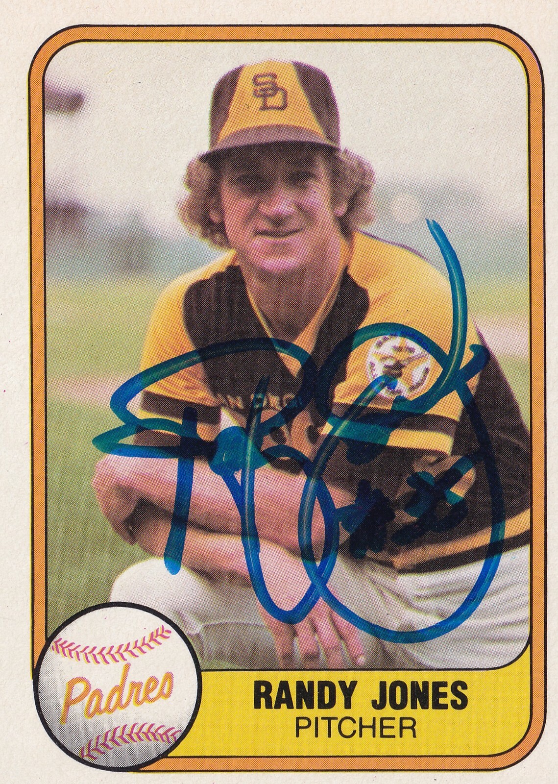 Randy Jones Signed 1981 Fleer Padres Baseball Card #487 Autograph 1976 Cy Young