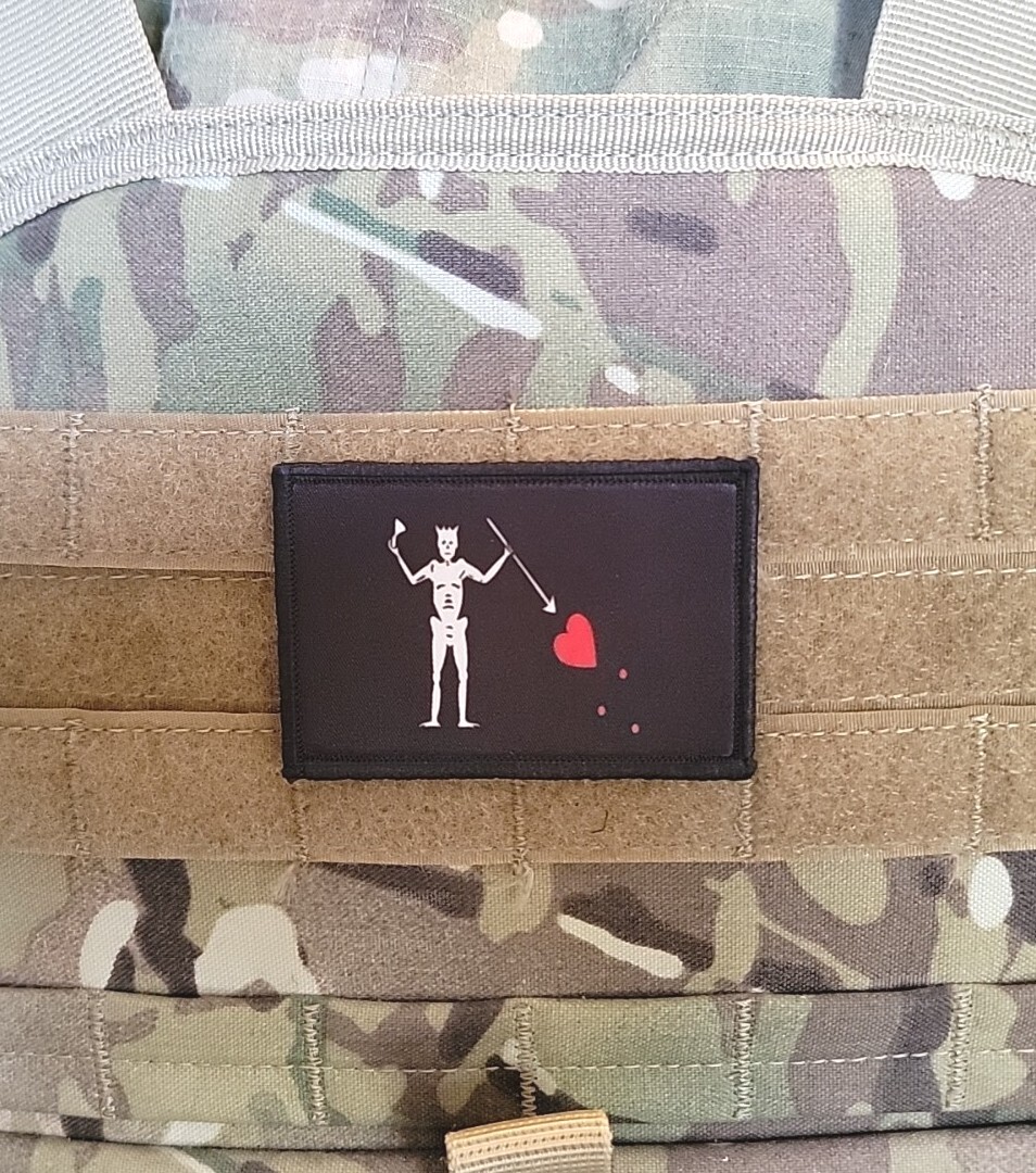 2x3 Blackbeard Hook Backed Military Morale Patch North Carolina