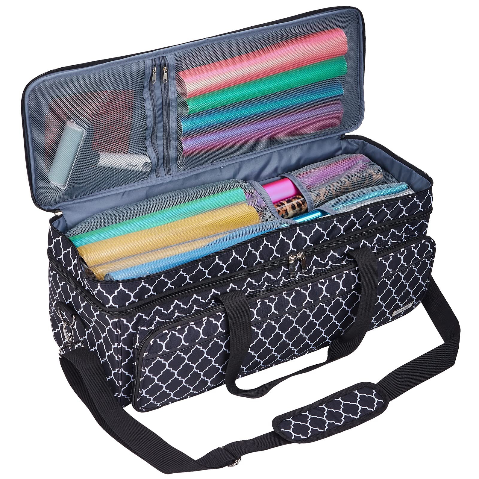 NICOGENA Double Layer Carrying Case with Mat Pocket for Cricut Maker 3, Explo...