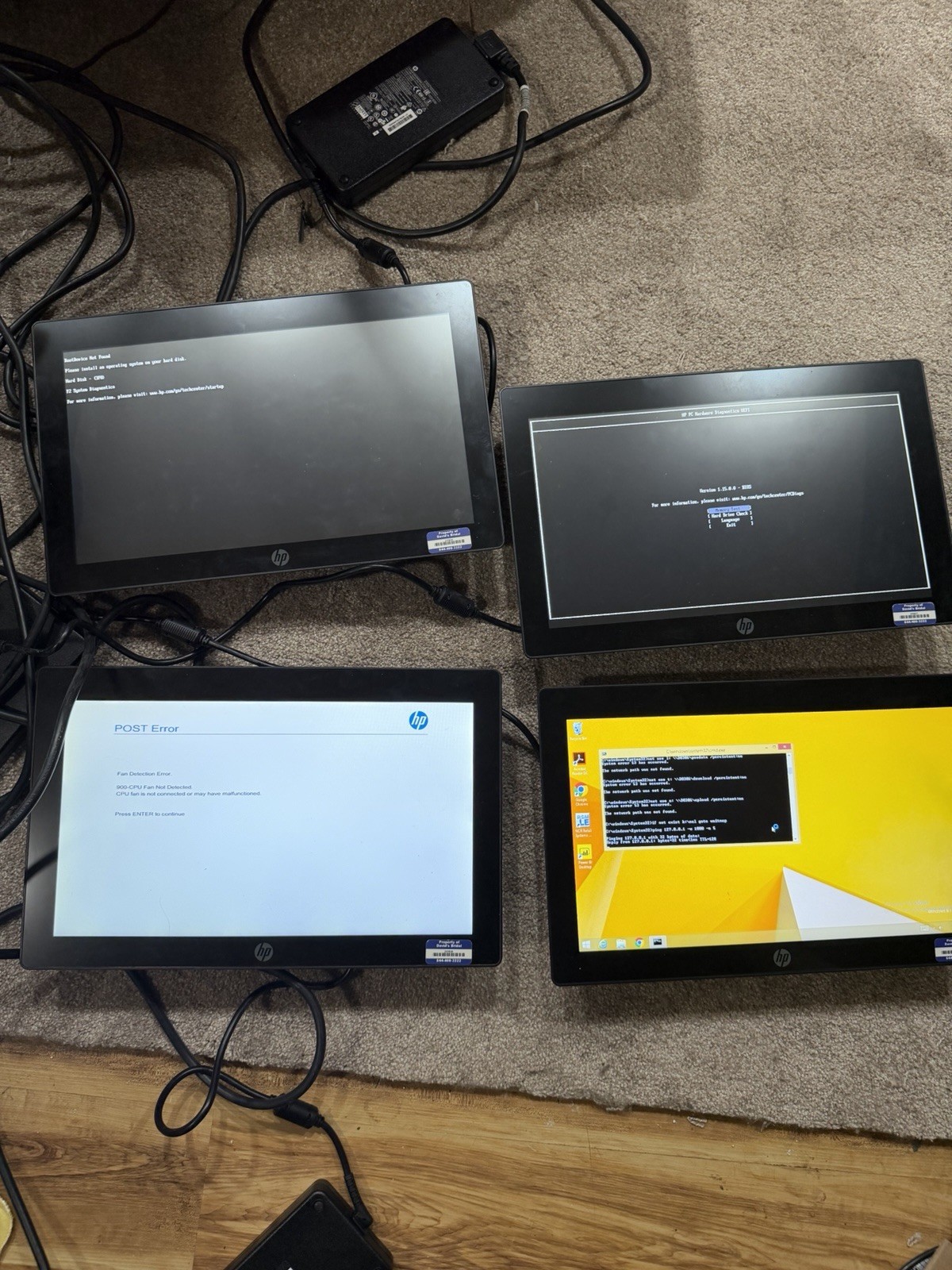 4 X HP RP9 G1 Retail System Model 9015 TOUCHSCREEN POS - Repair Needed