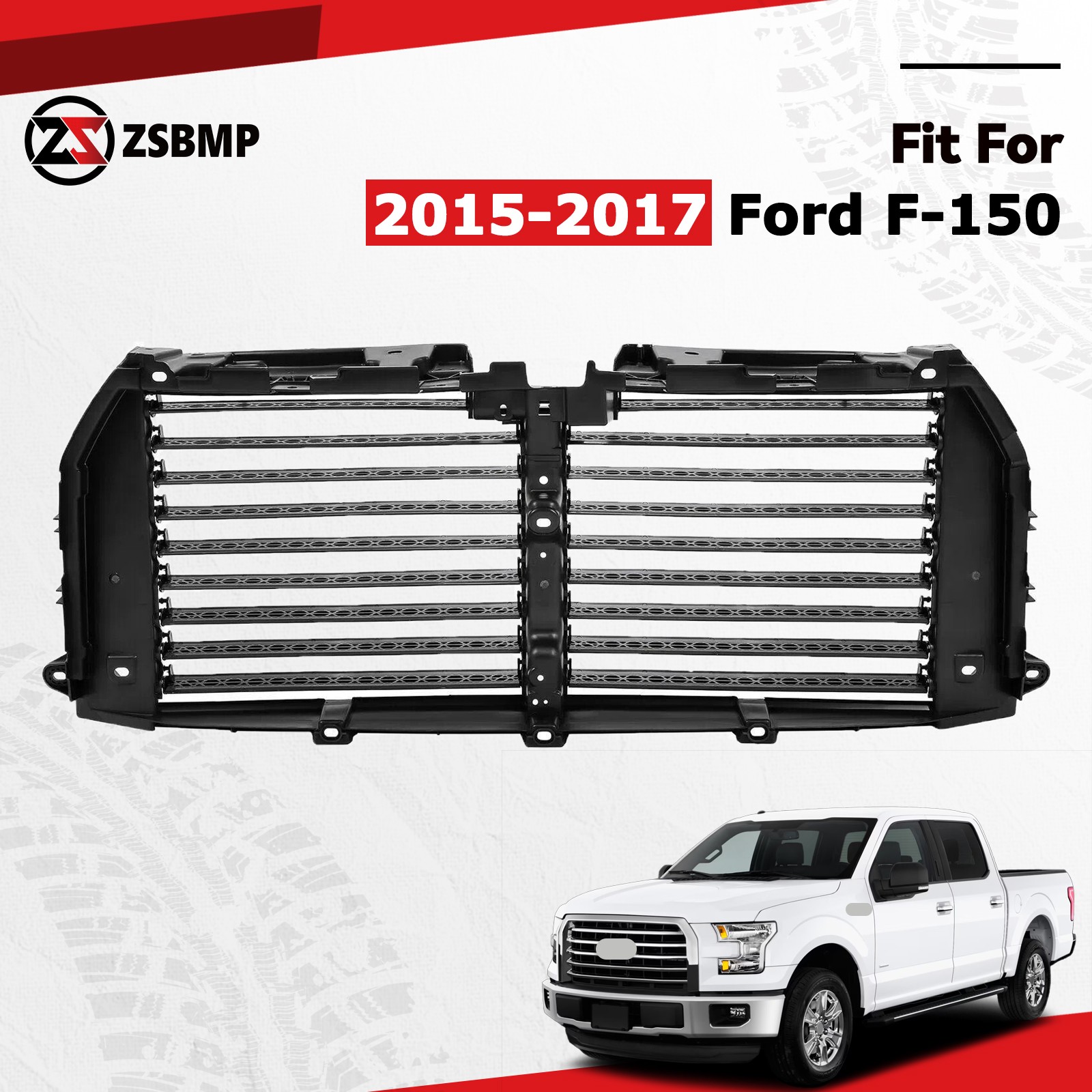 Front Upper Radiator Shutter Grille For 2015-2017 Ford F-150 W/O Motor FL3Z8475F