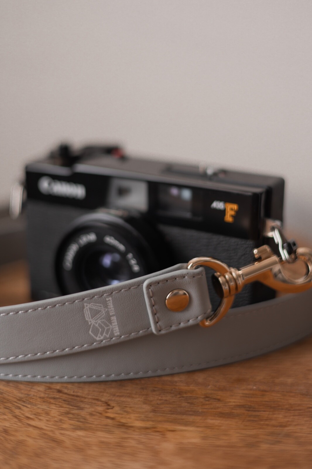 Camera Strap - Neck Shoulder Leather Grey Gray Stylish Classy Unique