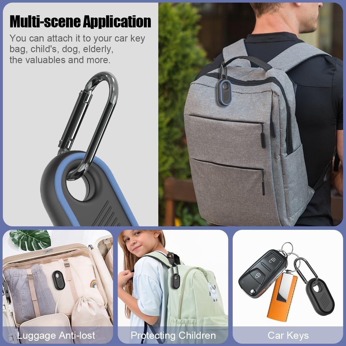 2 Pack Compatible for Samsung Galaxy SmartTag2 2 (Black & Blue)