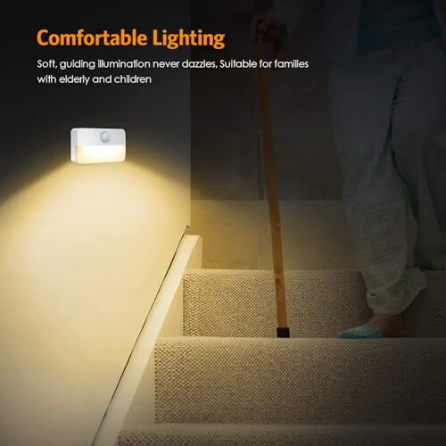 【6 Pack】Motion Sensor Night Light Stick-On Motion Sensor Lights Indoor