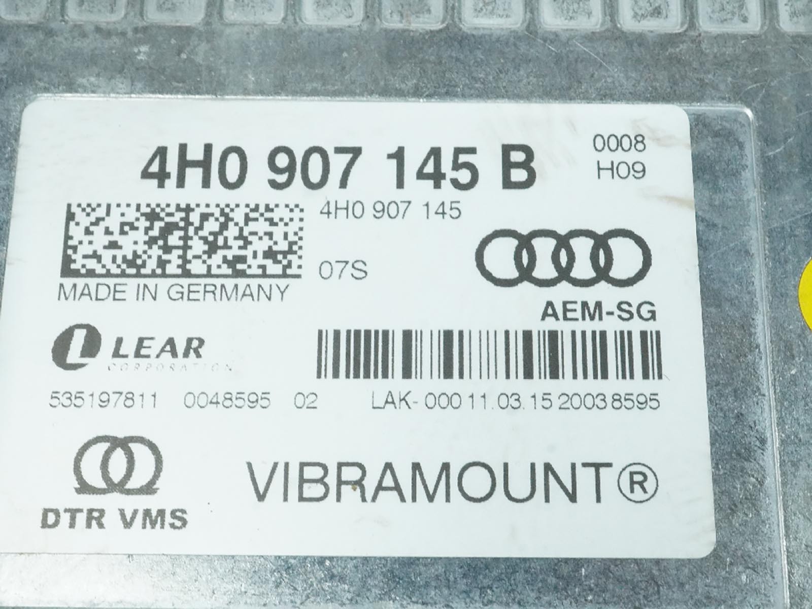 2011-2018 Audi A8 D4 Hydraulic Engine Mount Control Module 4H0907145B OEM