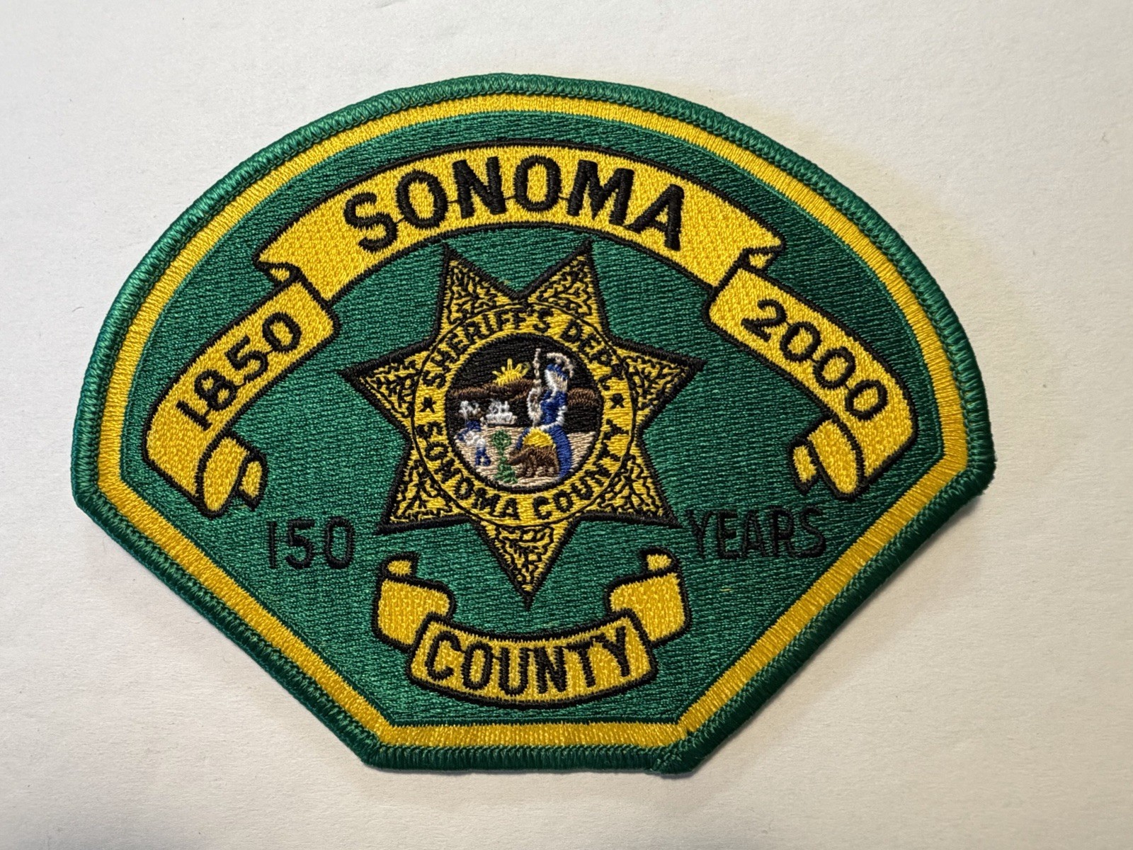 CALIFORNIA SONOMA COUNTY SHERIFF DEPT PATCH 1850-2000 150 YEARS #KP