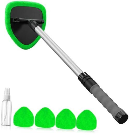 Green Windshield Cleaning Tool - Car Window Cleaner - 4 Green