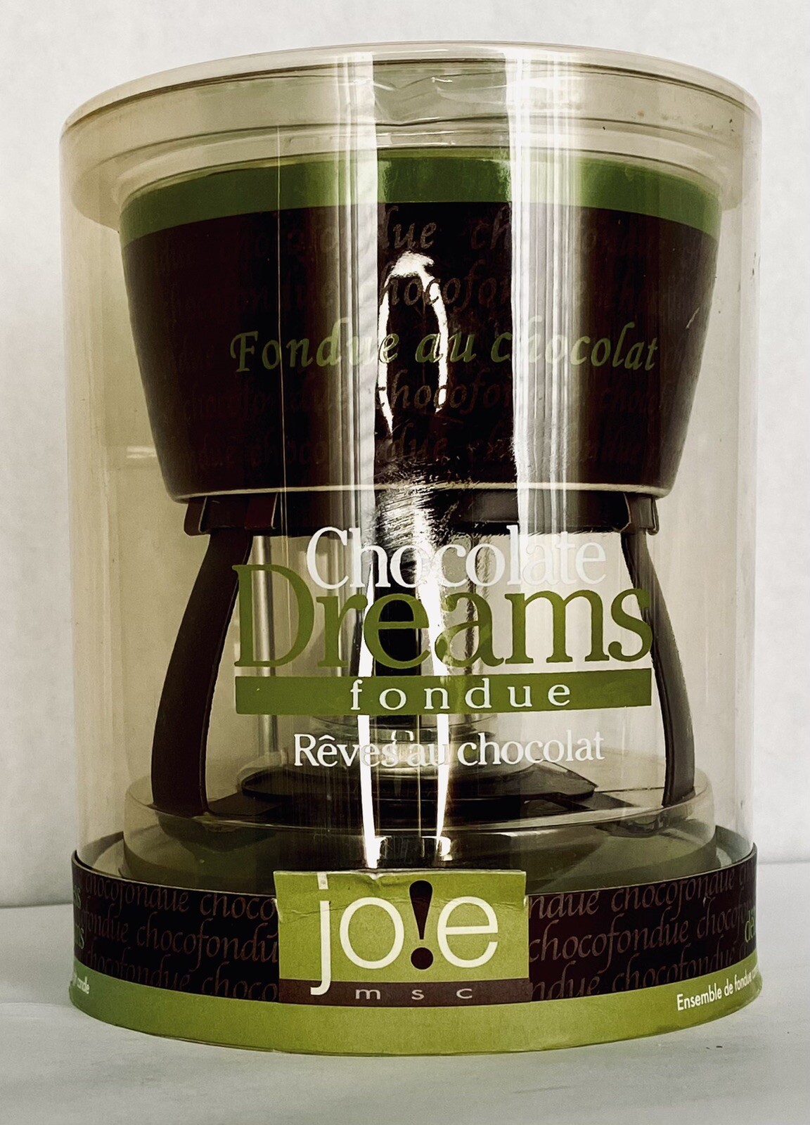 Chocolate Dreams Fondue by Joie Retro Green Pot 4 Dipping Forks Vintage NewInBox