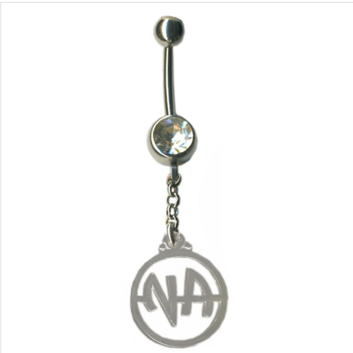 Sterling Silver Body Jewelry, "NA " Initials #421