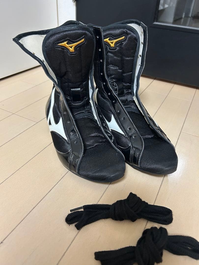 MIZUNO Boxing Shoes Black US8 26cm EUR40.5 UK7  Finisher MID 21GA2310 Japan Mint