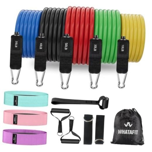 Resistance Bands with Handles, 5-Level Exercise Bands for Workout | Mottled