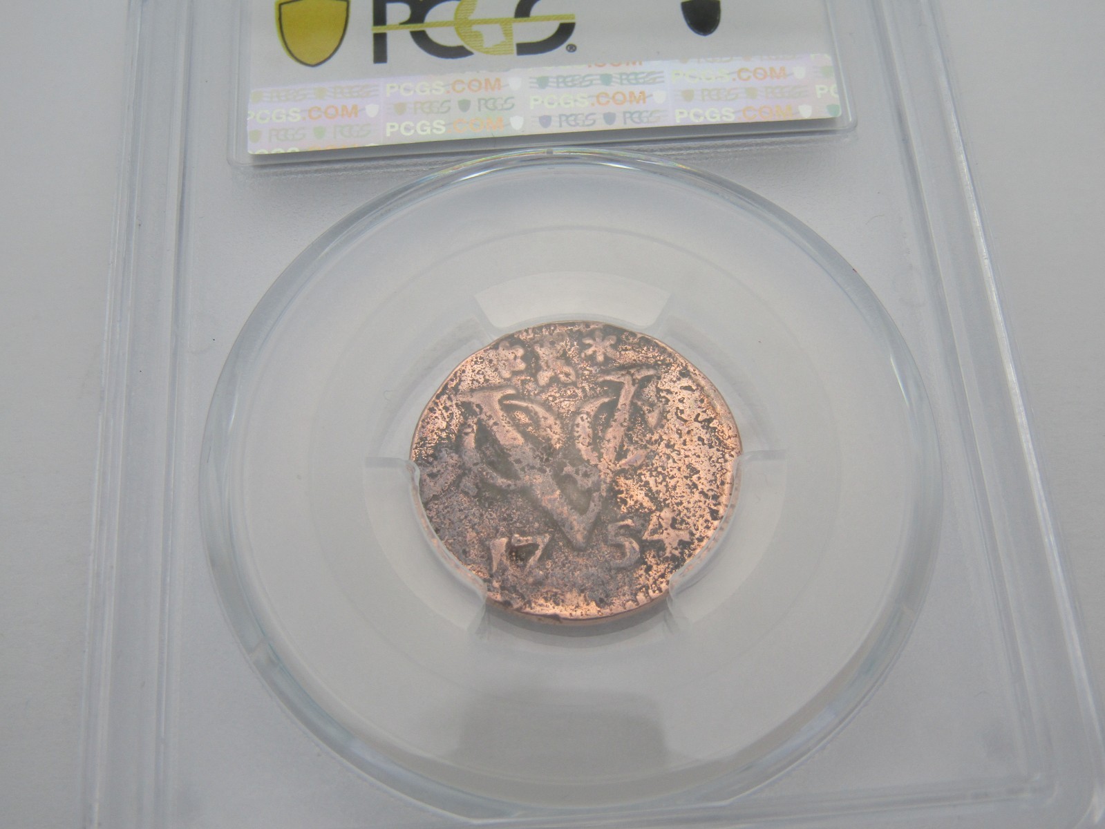 1726-94 VOC Duit PCGS Genuine East Indies First NY Penny Check Color and Strike