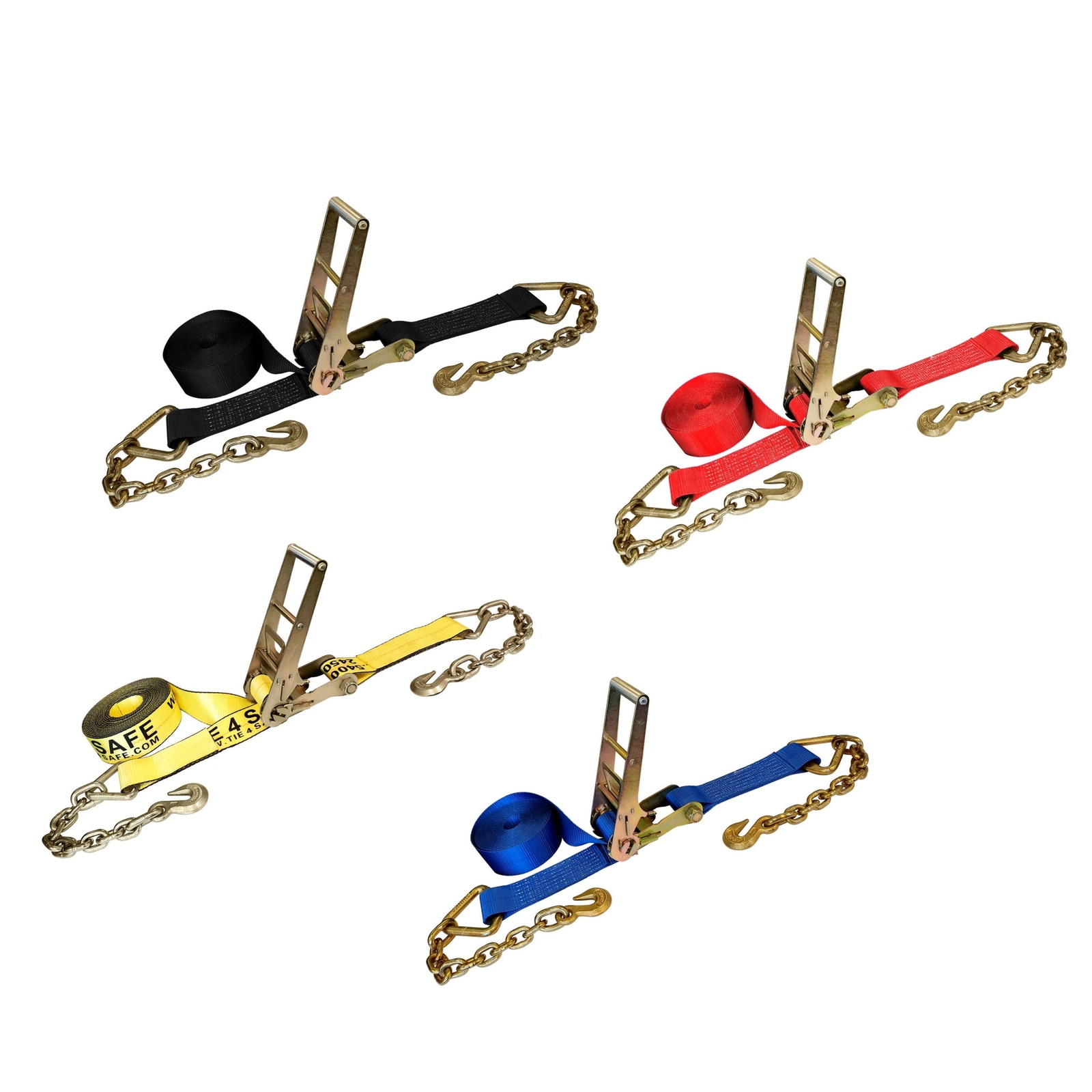 USA Heavy Duty 3" x 30' Ratchet Tie Down Strap w/ Chain Extension WLL 5400 LBS
