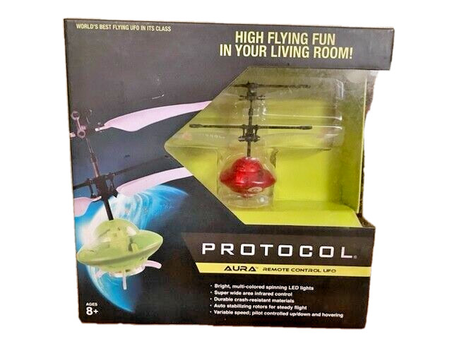 Protocol Aura X Red Remote Control Flying UFO with LED Lights New in Box