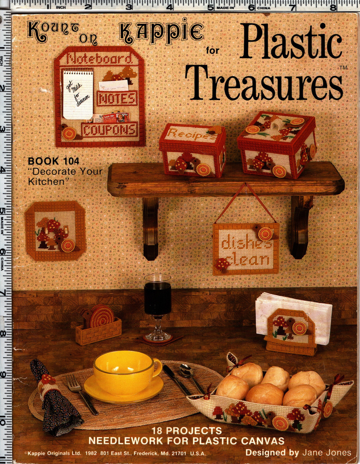Decorate Your Kitchen ©1982 Kappie Originals Plastic Canvas Needlepoint Book 104