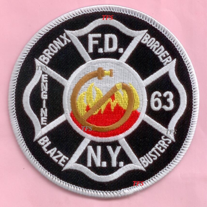 New York City Fire Dept Engine 63 Patch Bronx Border Blaze Busters