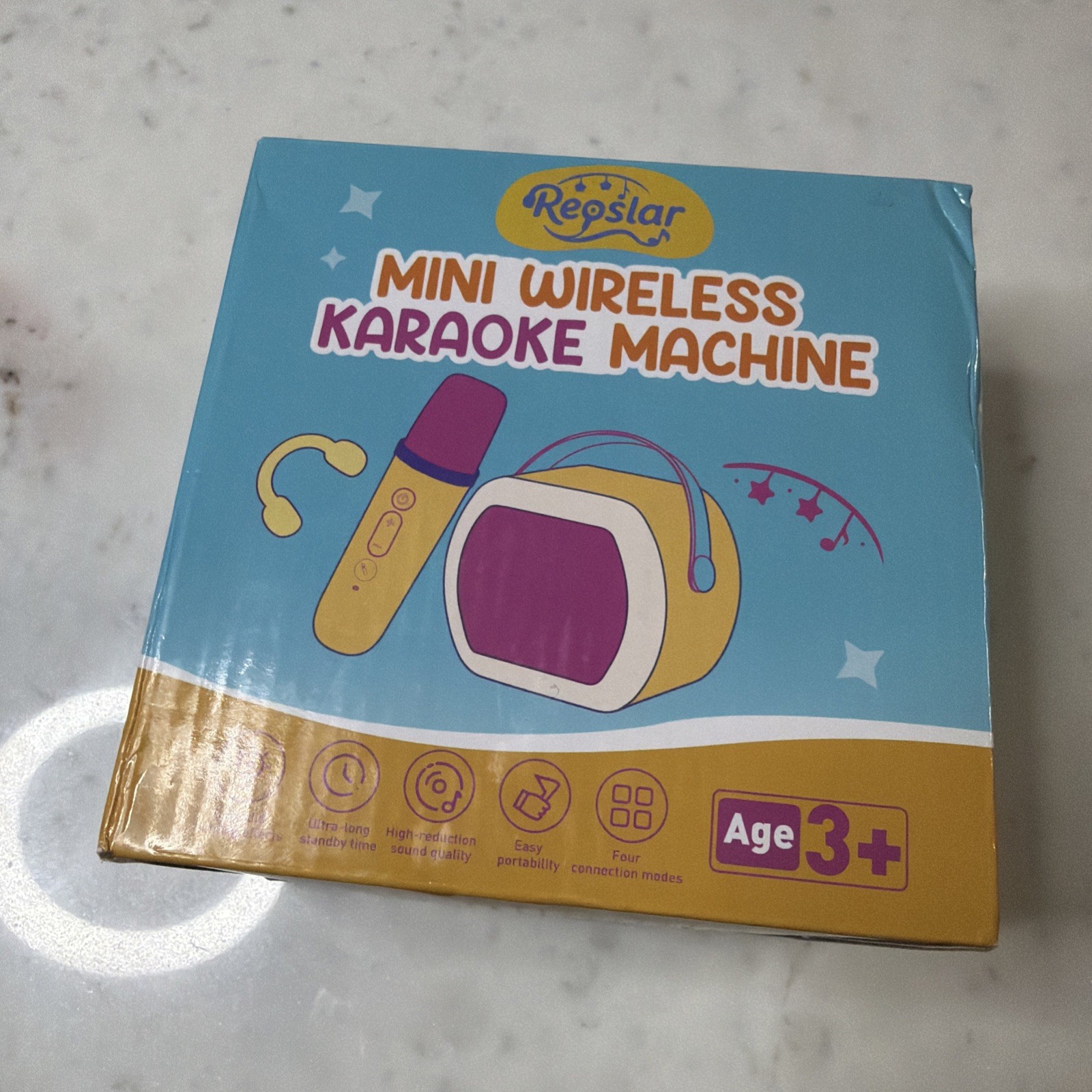 Mini Karaoke Machine with 2 Wireless Microphones, Kids Portable