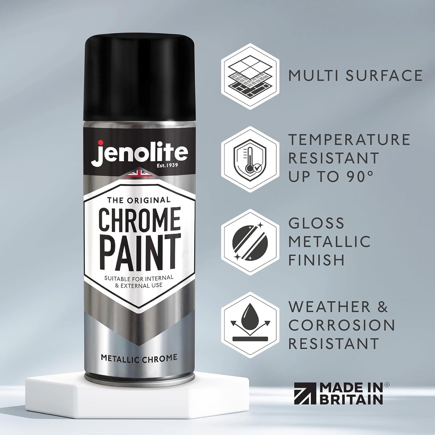 Chrome Spray Paint - Smooth Chrome Finish - Multi Surface Paint for Metal, Pl...
