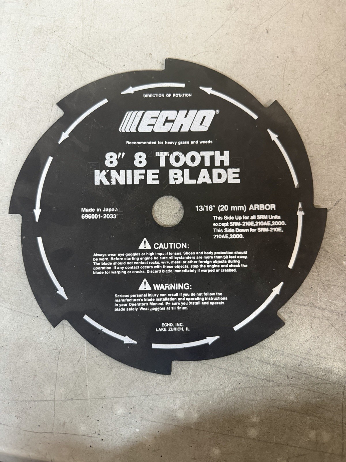 NEW Echo 8” 8 Tooth Knife Blade 13/16” 696001-20331
