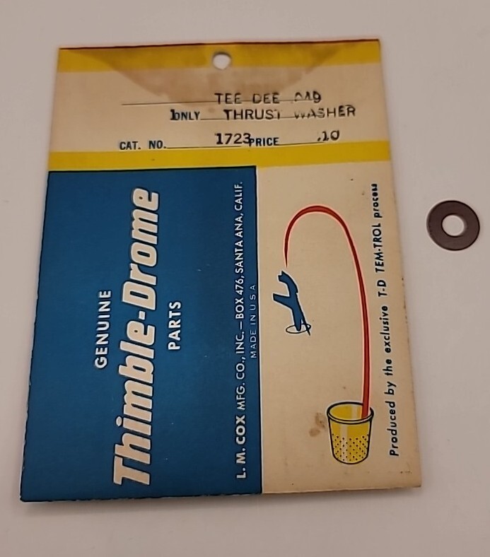 Cox Thrust Washer Tee Dee .049 Engine Genuine Thimble Drome Parts Vintage 1723