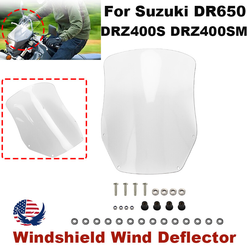 For Suzuki DR650 DRZ400S 2002-23 Motorbike Windshield Windscreen Deflector Clear