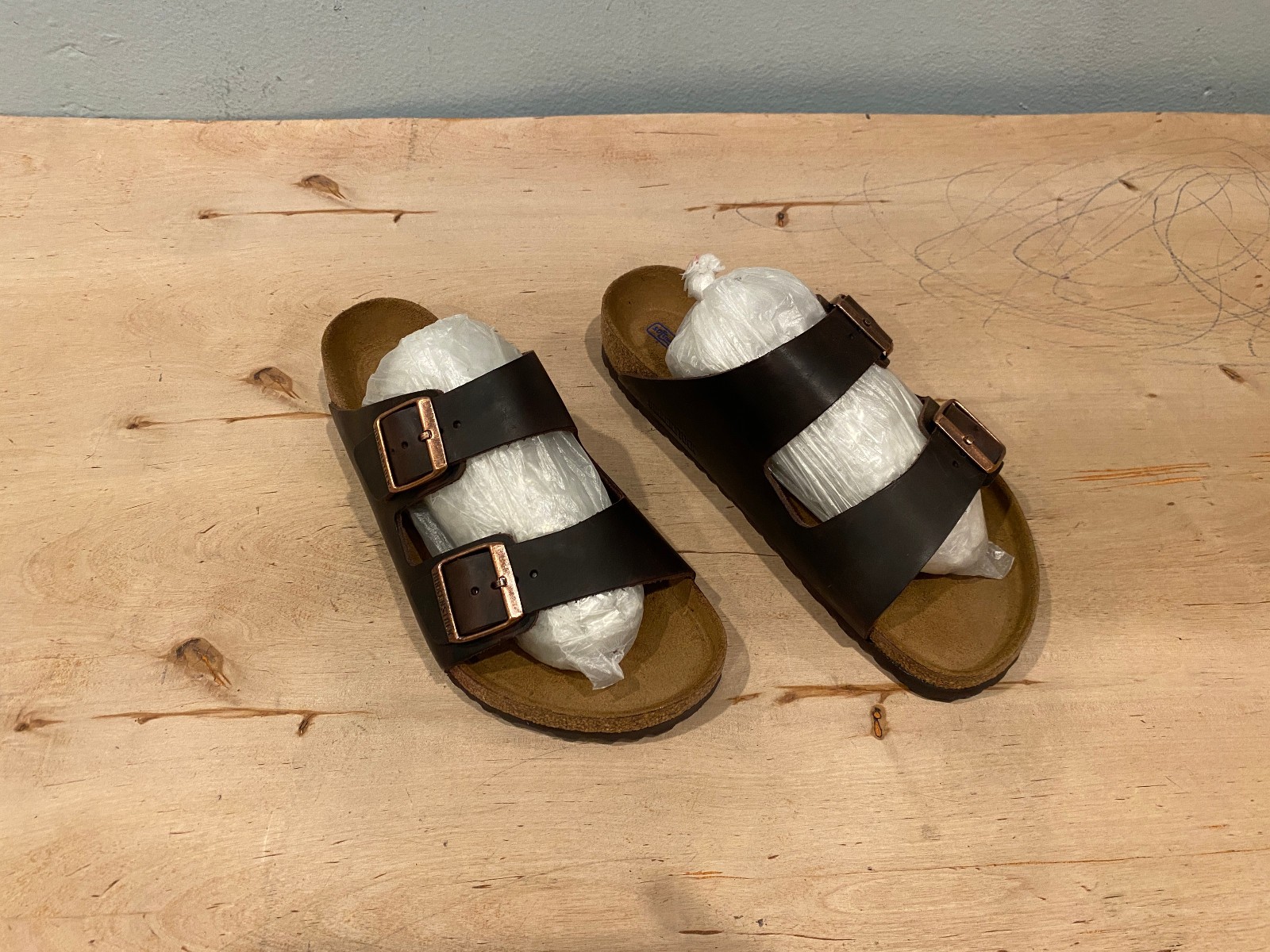 NWOT/B Birkenstock Arizona Soft Footbed Sandal , Habana Leather , 41 / 8 - 8.5