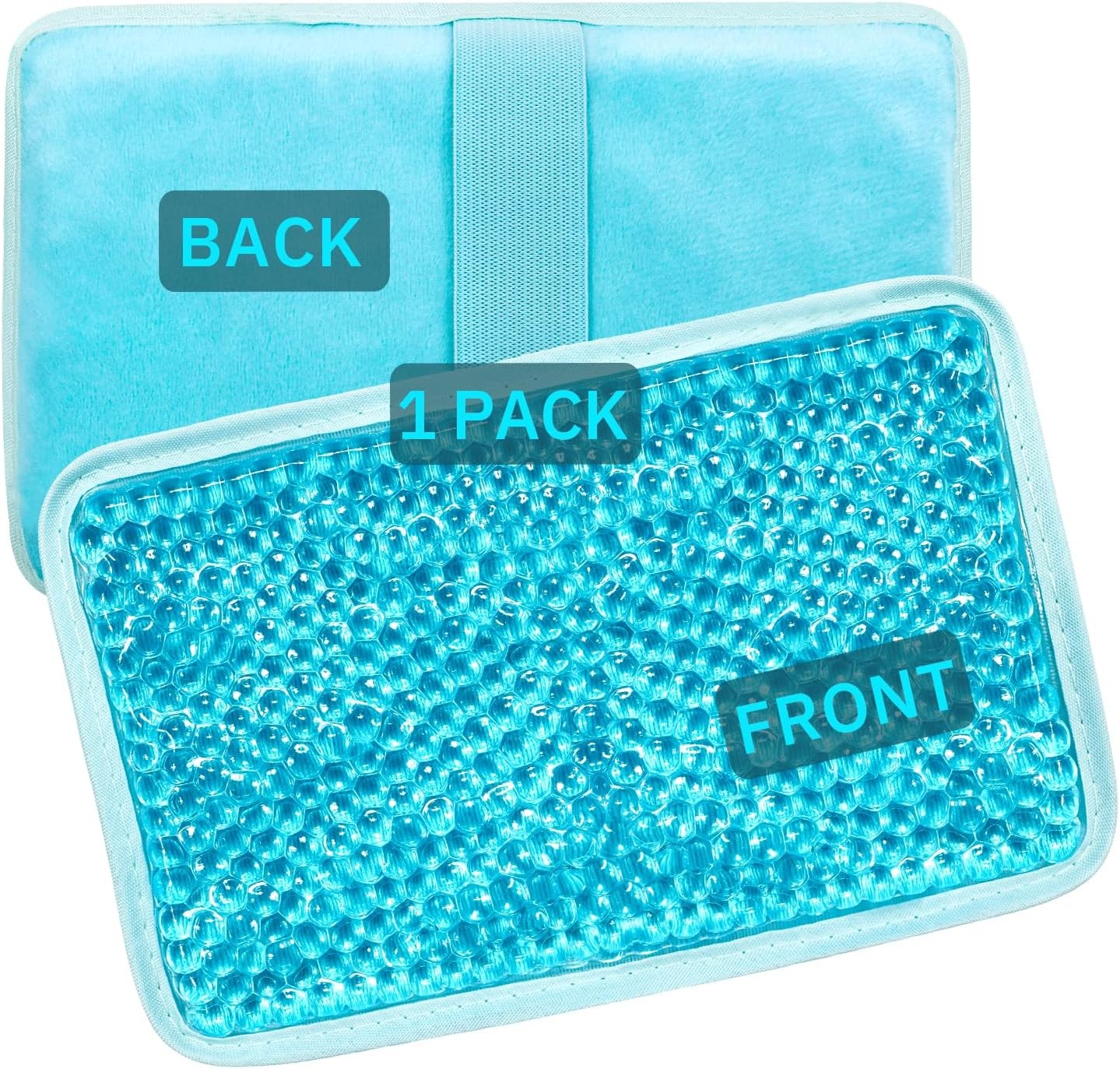 Gel Beads Ice Pack Ice Bag with Strap-1 Pack Reusable Hot & Cold Pack Compress f