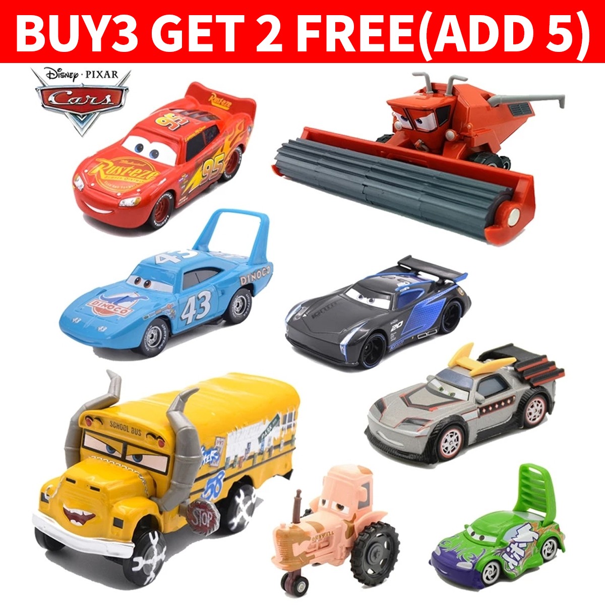 Disney Pixar Car McQueen Mater Kabuto Frank Mack Diecast 1:55  Collect Xmas Gift