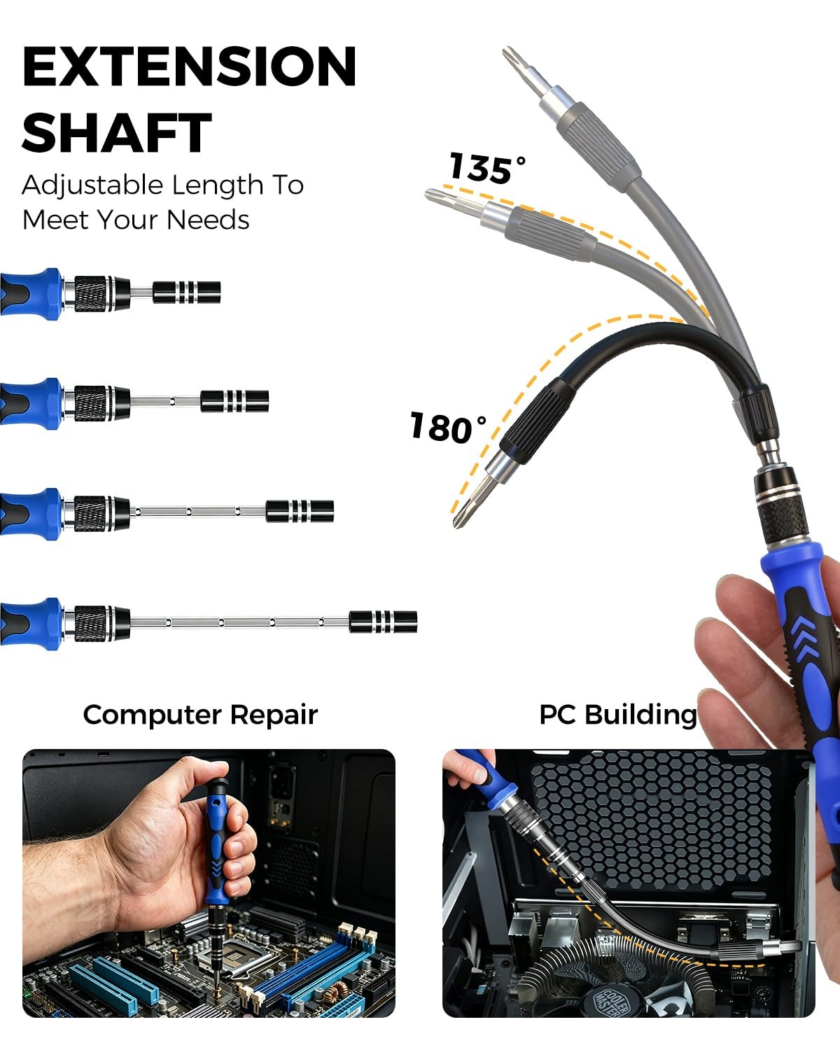 80 IN 1 Professional Computer Repair Tool Kit, Precision Small, Blue