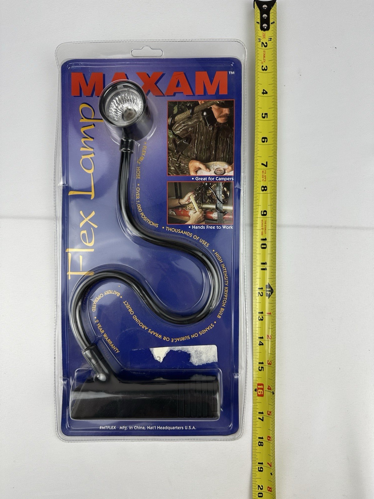 Flexible Hose Flashlight W/ Krypton Lamp - Stands Or Wraps NEW Maxam Black