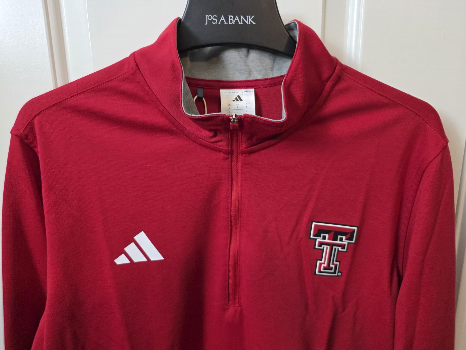 RARE Adidas Texas Tech Red Raiders Coaches Pullover Golf 1/4 Zip Red Mens Size L