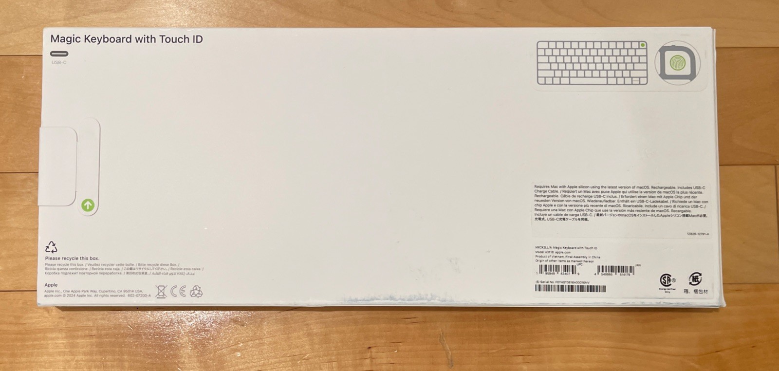 New Apple Magic Keyboard w/ Touch ID USB-C White MXCK3LL/A Model A3118 SEALED