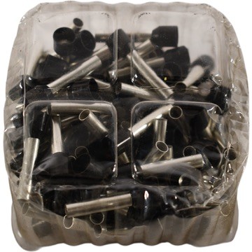 NEW Pack 100 BM Group 00511 10AWG 6mm Insulated Ferrule Black 18mm Pin