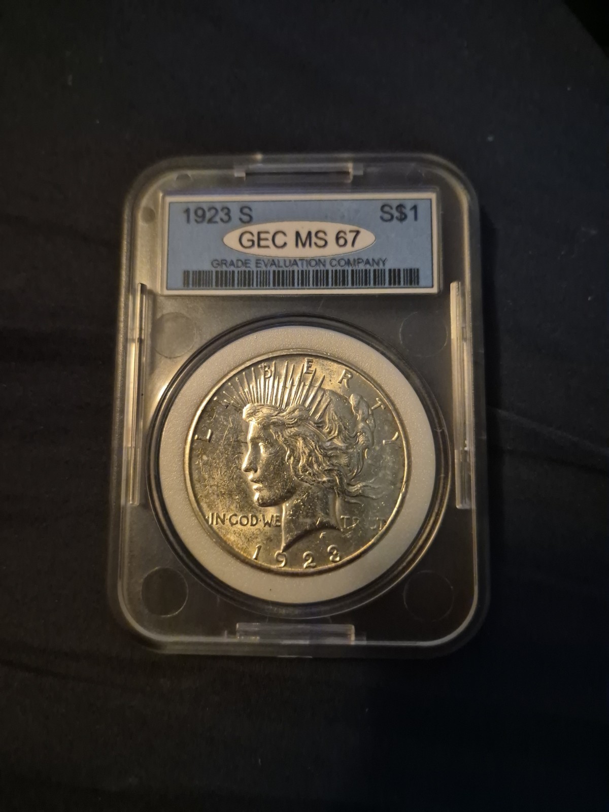 1923 s peace dollar GEC MS 67 LIBERTY PEACE DOLLAR!!