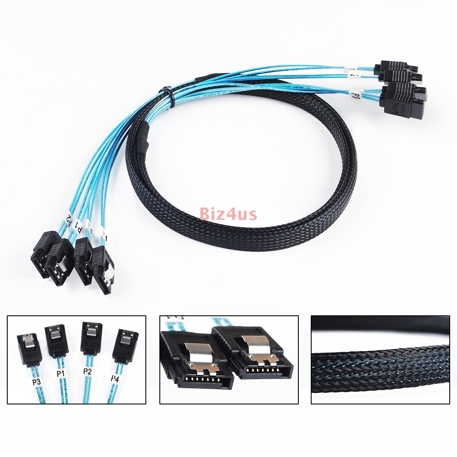 4/6 SATA to 4/6 sata Data Cable Cord for Server Computer Host SSD SATA 0.5m/1M