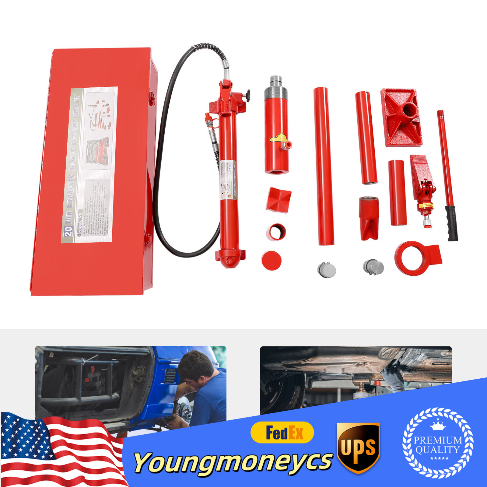 AUTO SHOP TOOL LIFT RAM 20 TON PORTA POWER HYDRAULIC JACK BODY FRAME REPAIR KIT