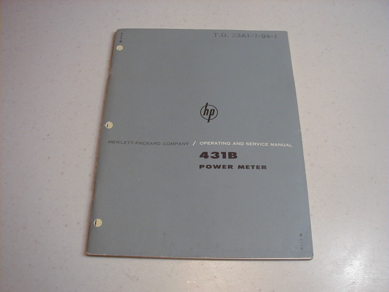 Manual * HP 431B Power Meter O&S