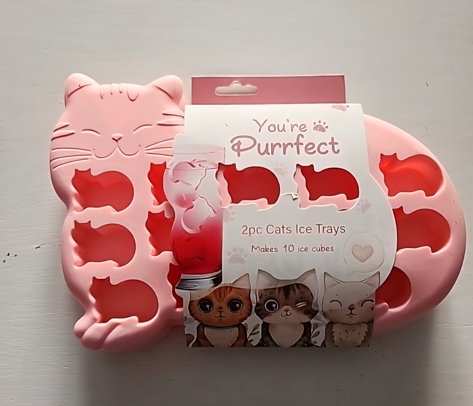 You're Purrfect Silicone Cat Ice Cube Trays Set Of 2  NEW