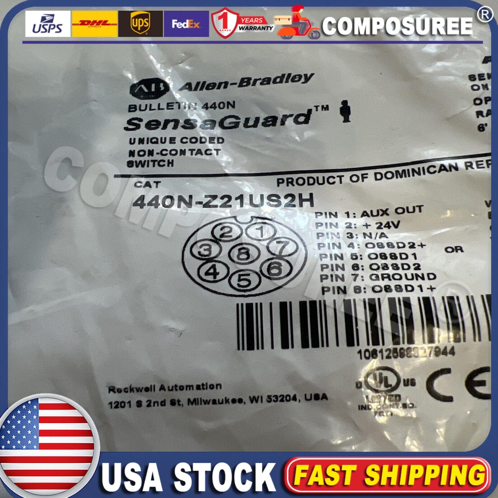ALLEN BRADLEY 440N-Z21US2H SENSA GUARD NON-CONTACT SWITCH NEW AB 440NZ21US2H USA