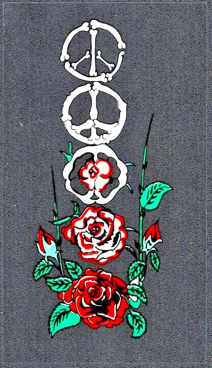 Grateful Dead Decal Vintage Bones Roses Skull Skeleton Peace Car Window Sticker