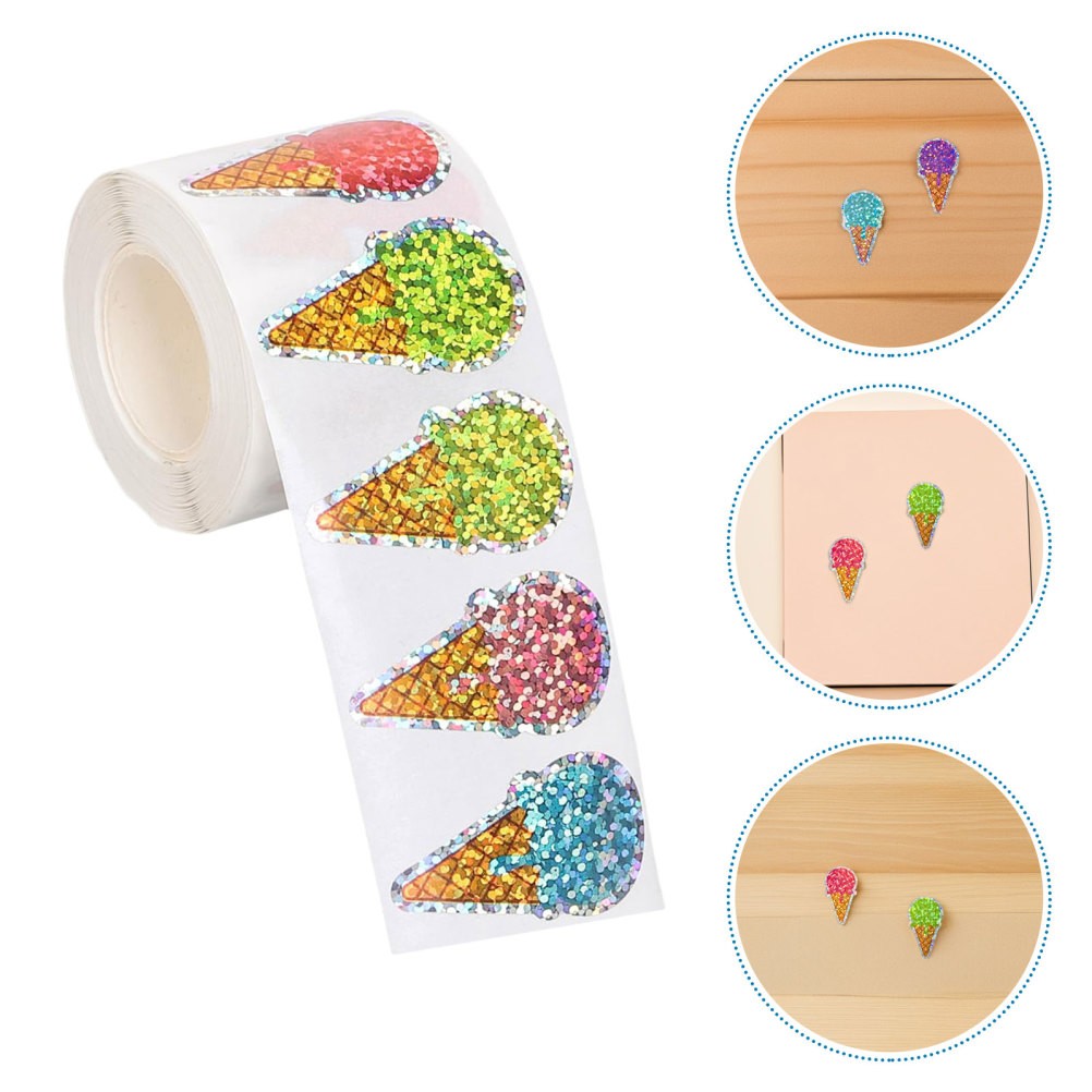 2000 Pcs Simulated Ice Cream Stickers Reward Gift Wrapping