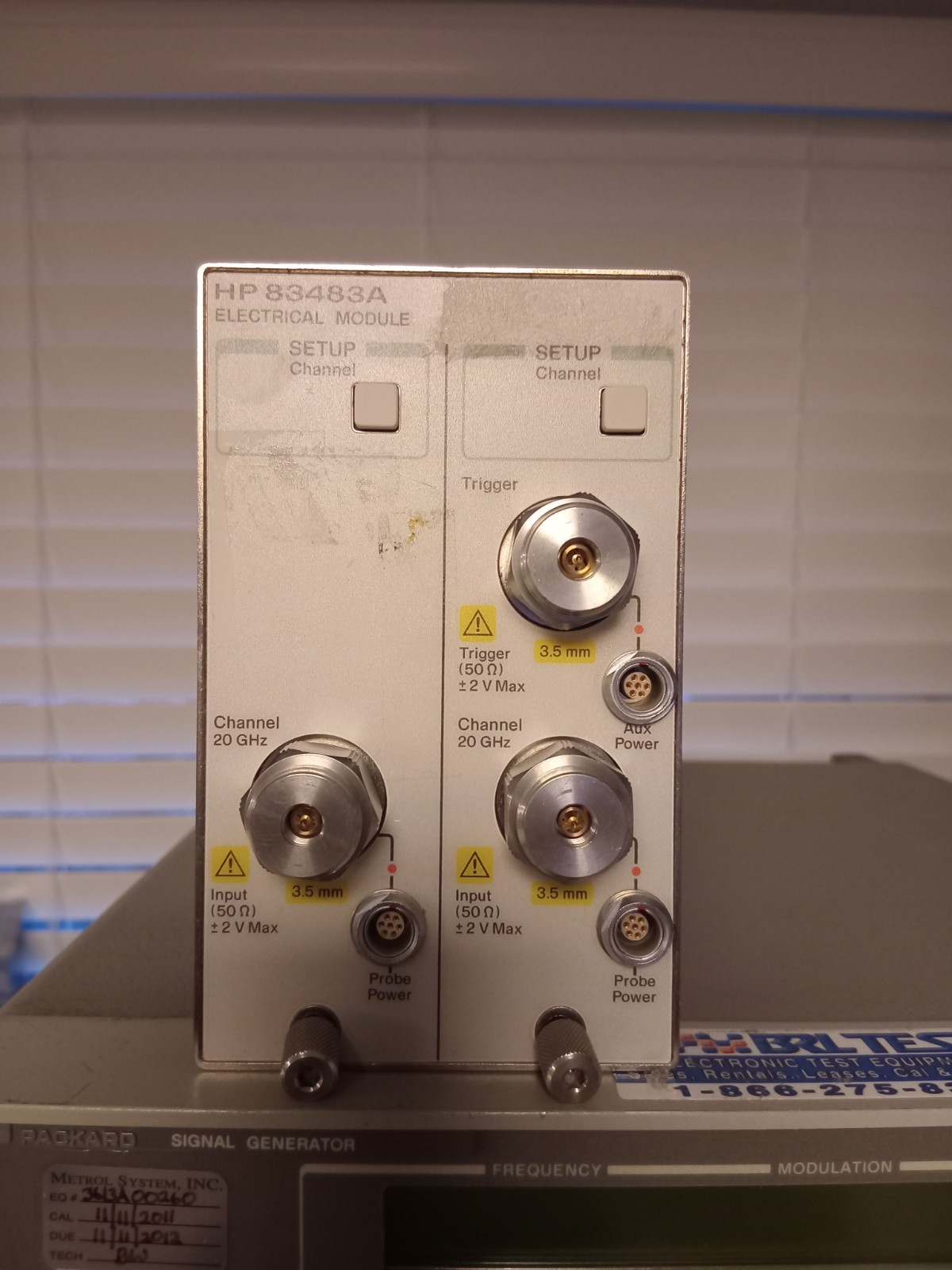 HP 83483A Electrical (20 GHz) Dual Channel Module