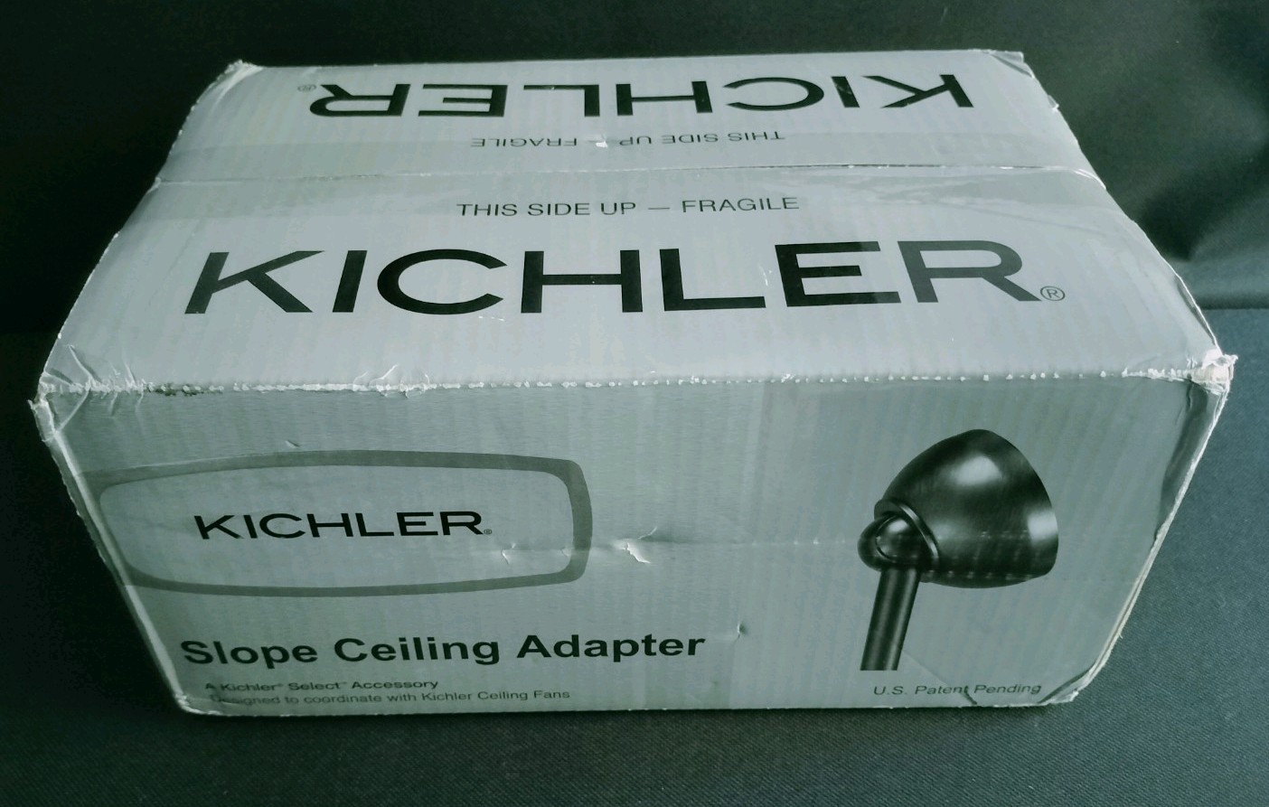Kichler 337005SBK, Sloped Ceiling Adapter, Satin Black, 60-Degree