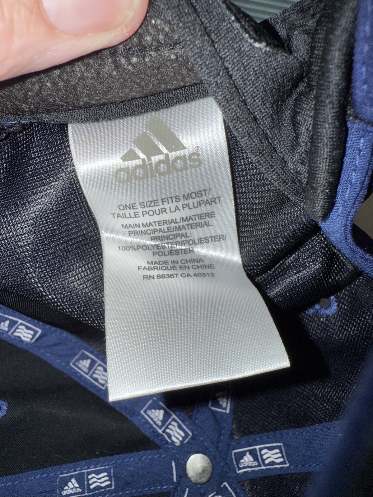 Adidas Golf Tee Logo Flex Band Hat Cap Hook Loop Polyester