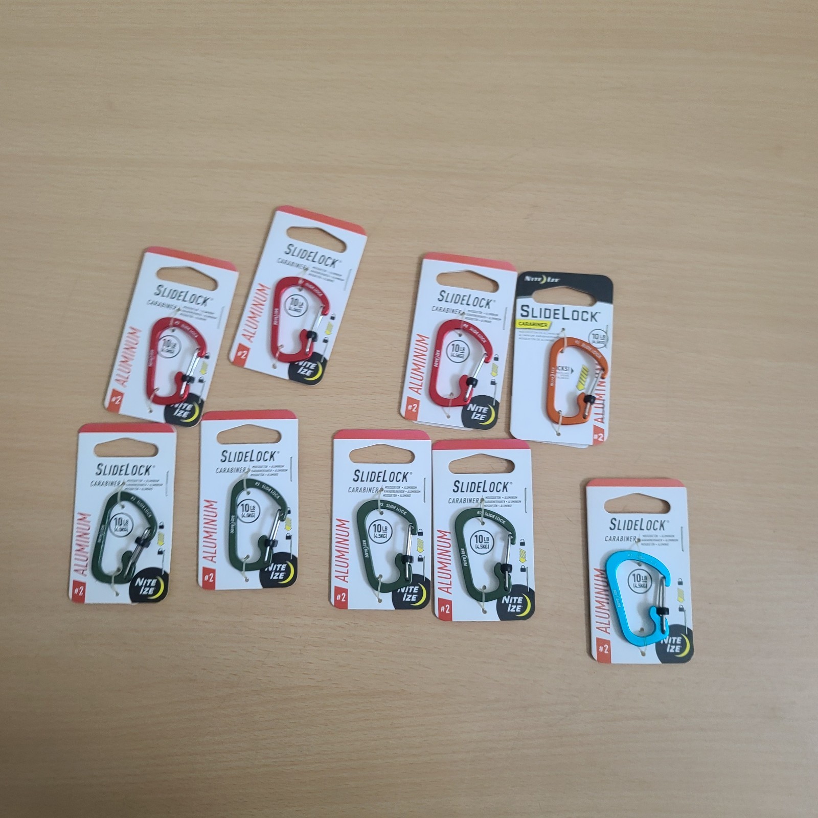 Nite Ize SlideLock Aluminum Carabiner #2 (9-Pack) - New!
