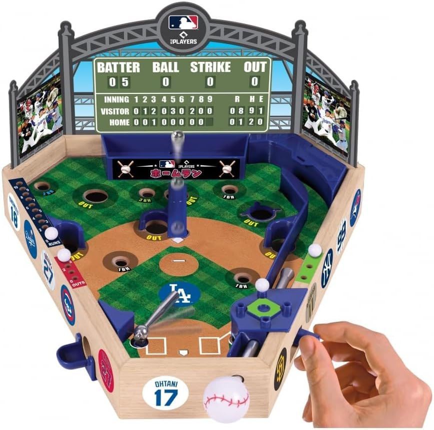 Ambassador Games MLB Wooden Pinball Baseball Game 14 X 12 X 8 Inches