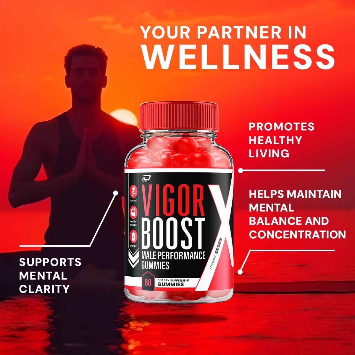 (2 Pack) Vigor Boost Gummies for Men – VigorBoost Male Gummy Natural Blend