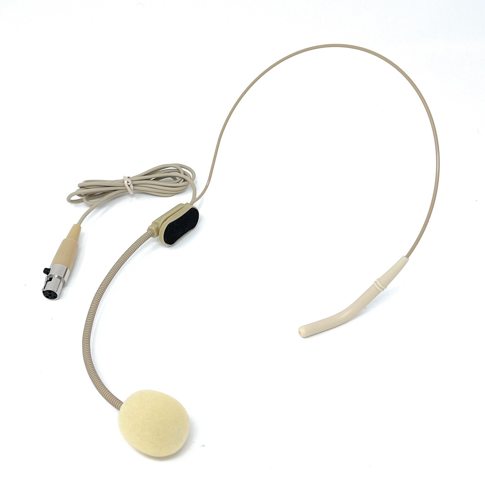 Beige Cardioid Headset Microphone w/ Flexible Wired Boom fits Shure Wireless