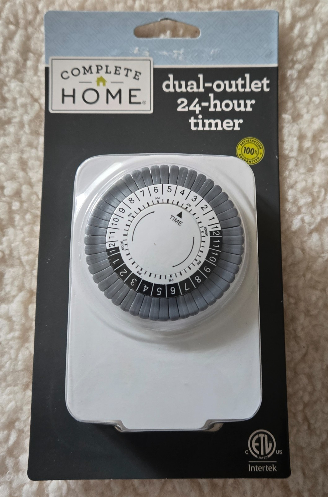 Complete Home Intertek Dual Outlet 24 Hour Timer 2 Device Control Auto On White