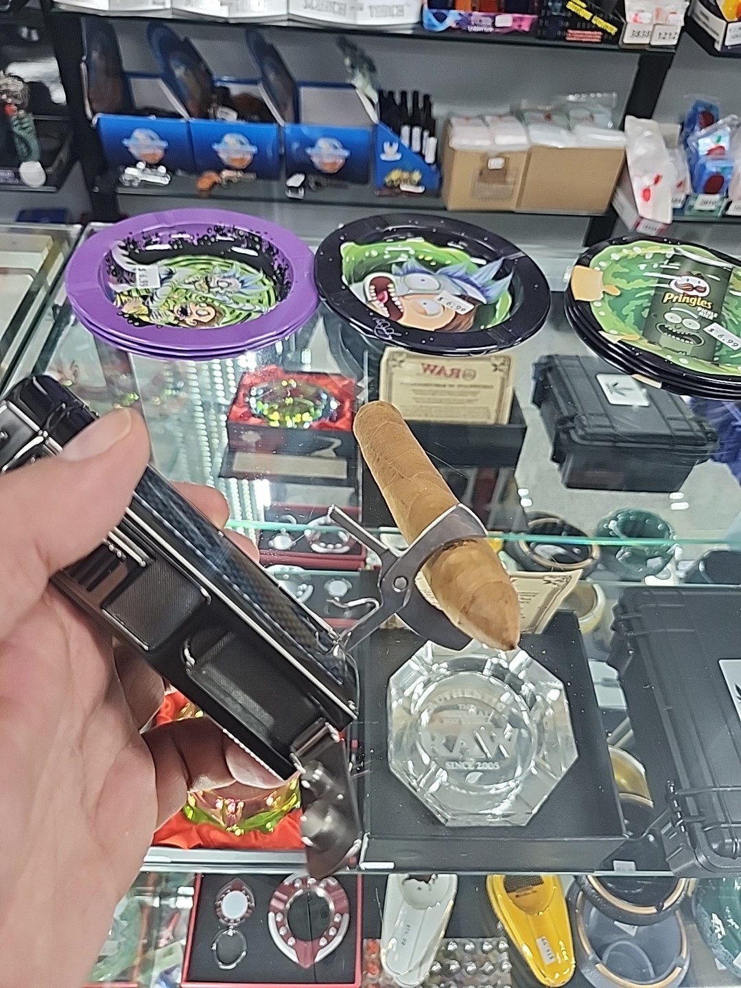 Cigar Torch Lighter with 4 Jet Flame, With Tools And Cigar Cutter